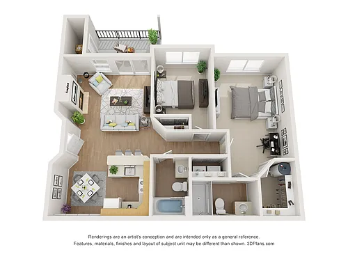 Floor plan 2 Bed 2 Bath