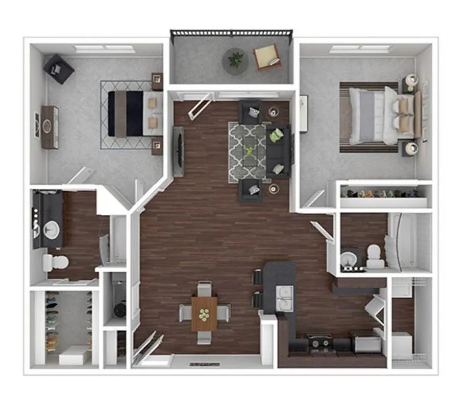 Floor plan 2 BEDROOM 2 BATH C