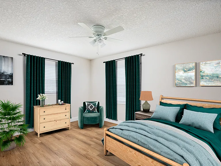 virtually staged bedroom