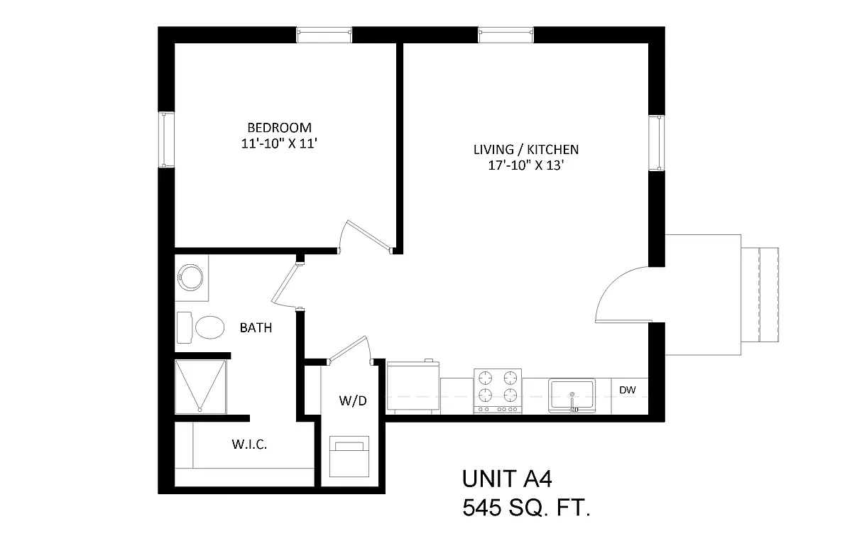 Floor plan 1 bedroom 1 bath