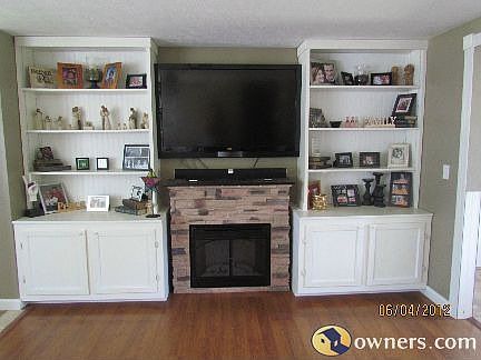 Electric fireplace with customer build bookcases