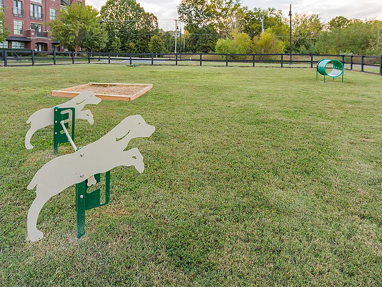 Pet-friendly community with a dog park and pet spa
