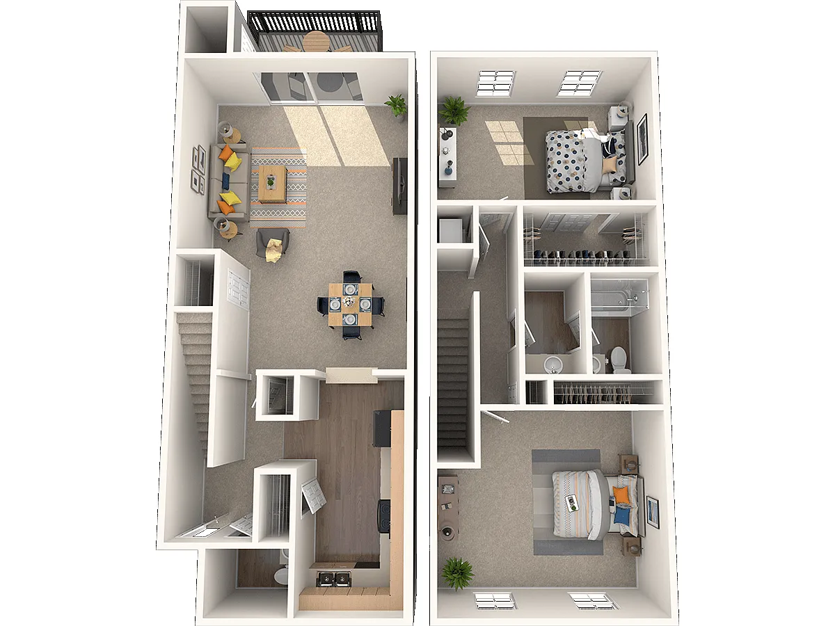 Floor plan 2 Bed 1.5 Bath