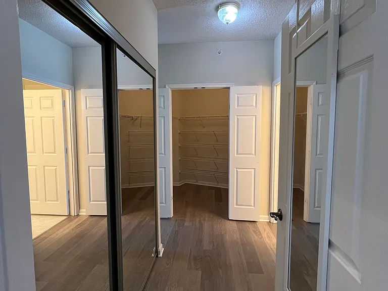 Bedroom #1 walk-in closet and reach-in closet from hall