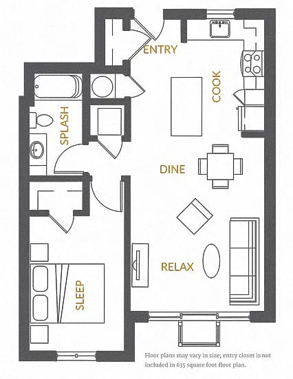 Floor plan Aster | 1x1