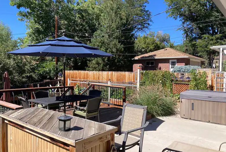 Home is located in a quiet neighborhood close to Olde Town Arvada. Fully-fenced yard with hot tub out back.