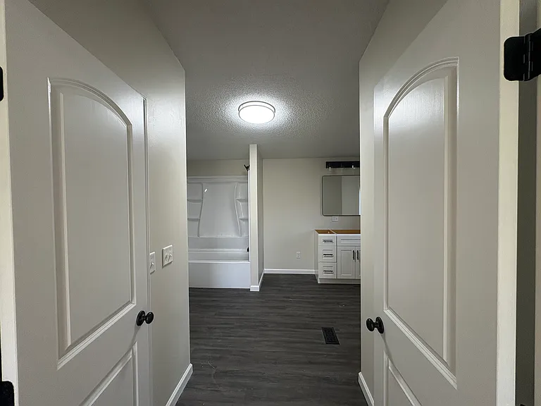 Master Bathroom from Master Bedroom - Beautiful double doors