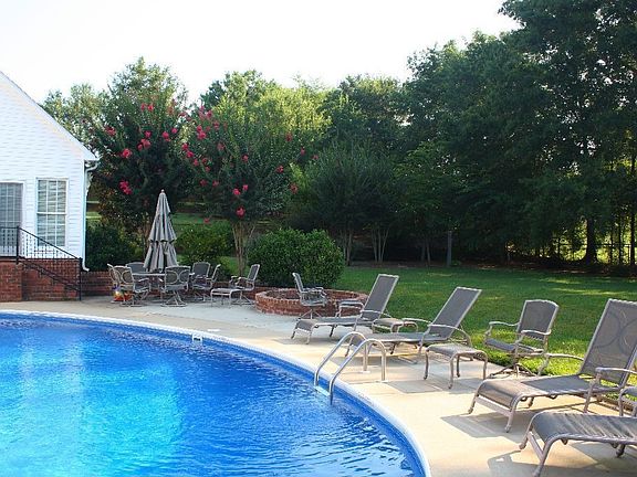 Pool area and backyard