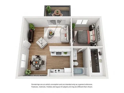 Floor plan One Bedroom One Bath