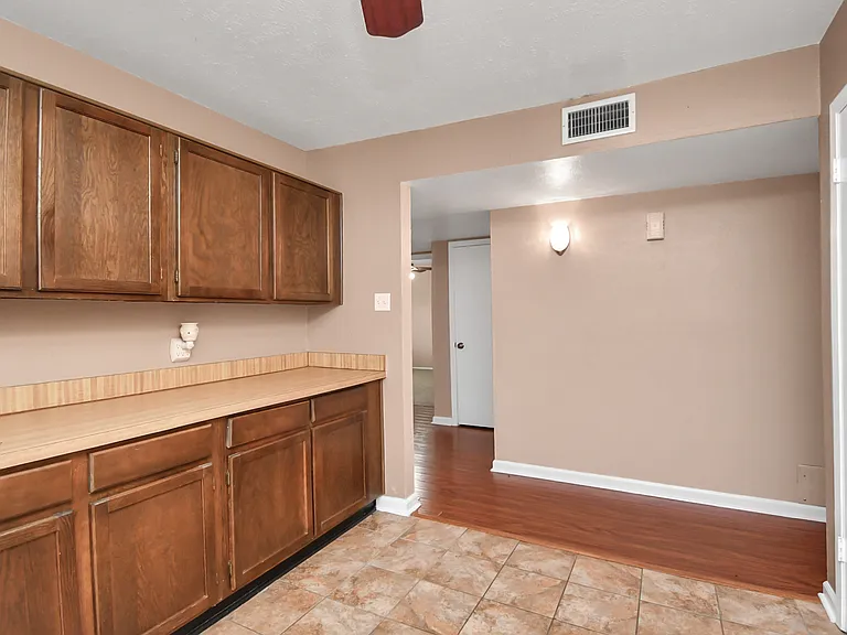 Kitchen leading to bedrooms.