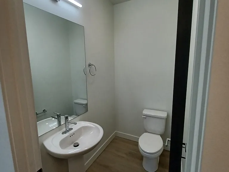 1/2 bath on main floor of 2 bedroom unit