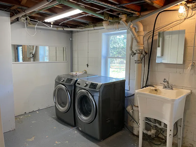 Laundry in basement
