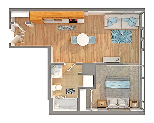 Floor plan 1X1 - A