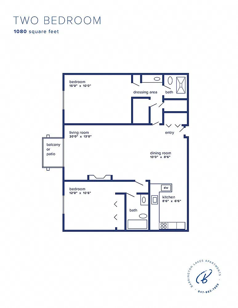Floor plan Two Bedroom Split