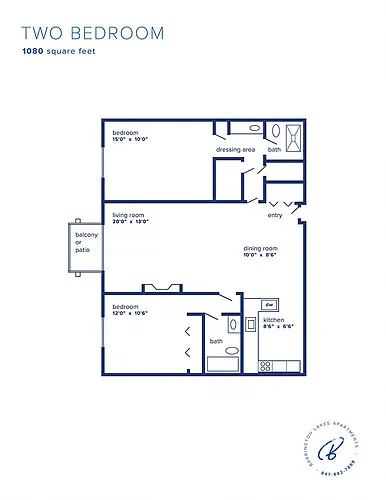 Floor plan Two Bedroom Split