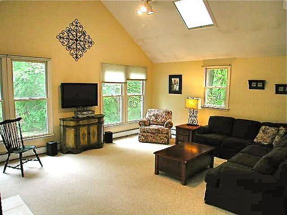 Family room with slider to deck