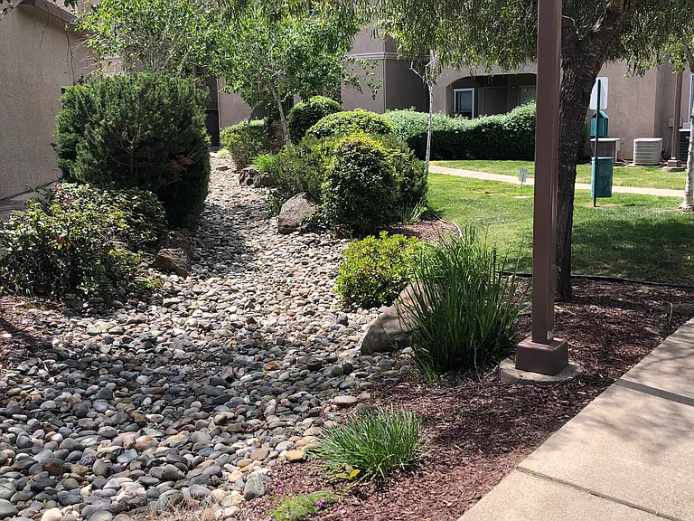 Beautifully landscaped and maintained property grounds.