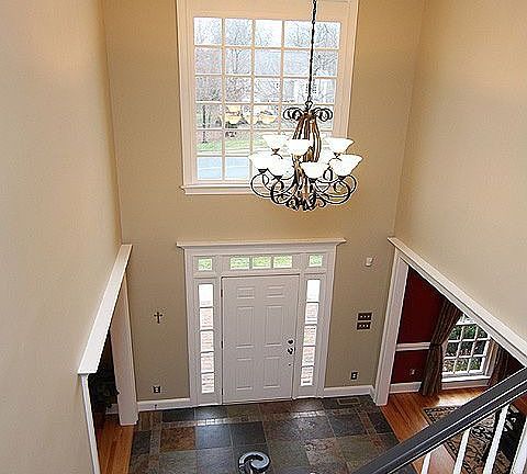 Two story entrance w/slate floor