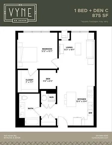 Floor plan 1 BED+D - C ADAPTABLE