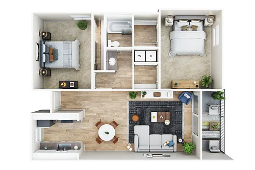 Floor plan 2 Bed 1 Bath Renovated