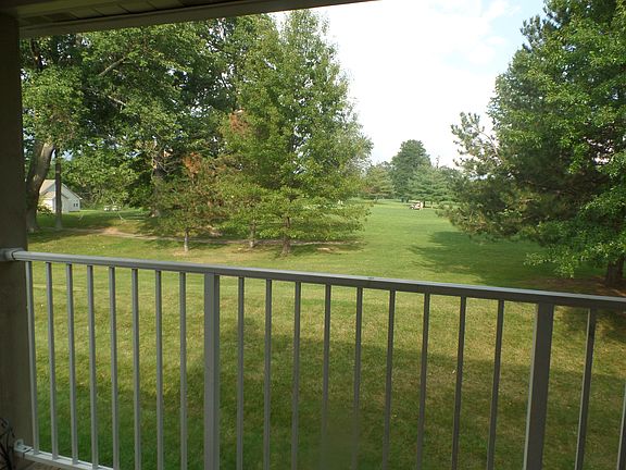 View of golf course off covered deck
