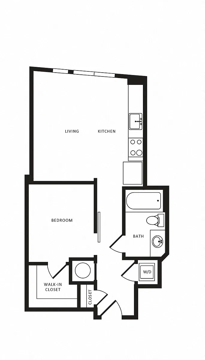 Floor plan 1 Bed/1 Bath-A03 Modern