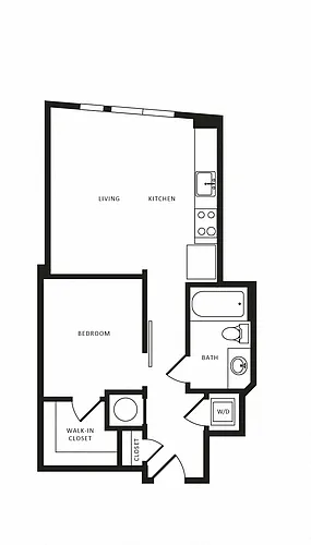 Floor plan 1 Bed/1 Bath-A03 Modern