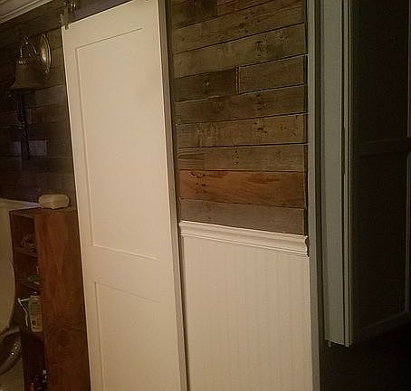 Master closet with barn door