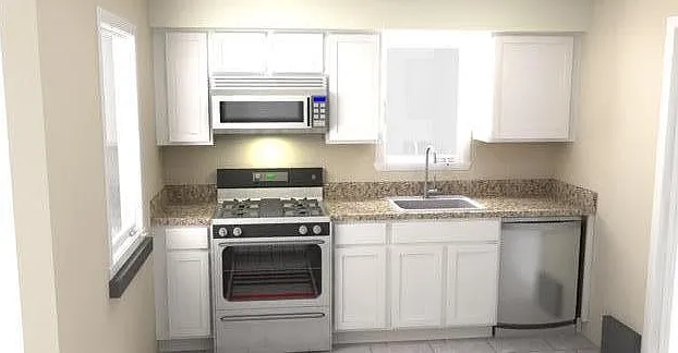 This is a rendering since appliances are not arriving until 4/4/22