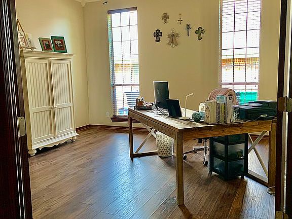 Office with french door entr