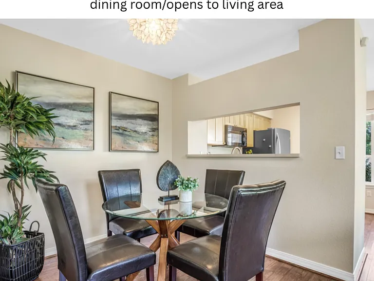 A staged photo of the dining area