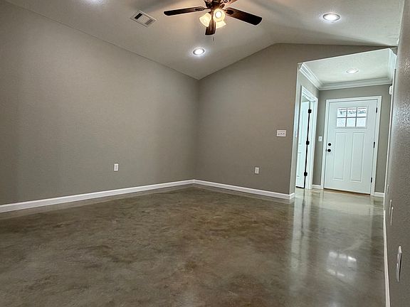 Living Room with Vaulted Ceiling