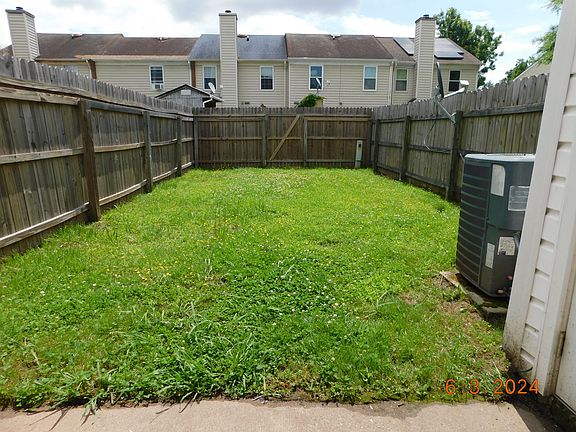 fenced back yard