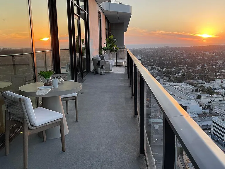 Sunset from the balcony of Penthouse C1