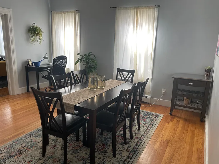 Dining room doubling as a work-from-home space