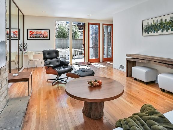 Living room looking to front deck