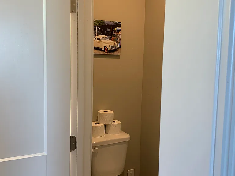 The toilet in the Master Bath.