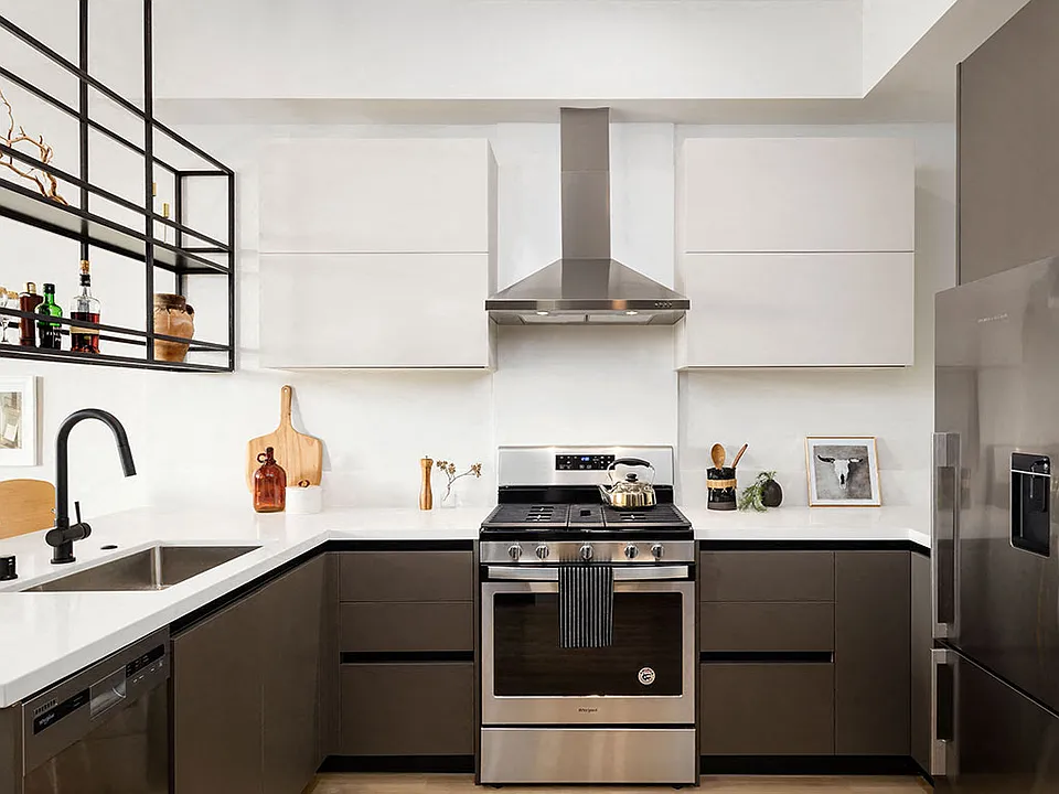 Spacious kitchens with Quartz countertops and stainless steal appliances