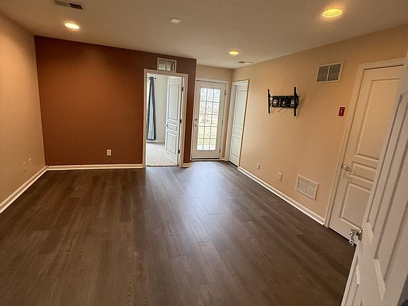 basement room with office