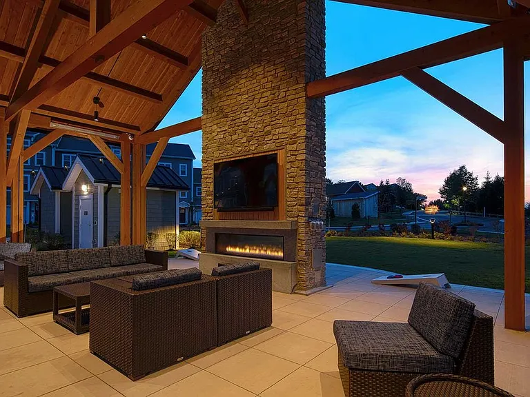 Phase II Courtyard with outdoor lounge and fireplace