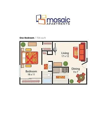 Floor plan ONE BEDROOM