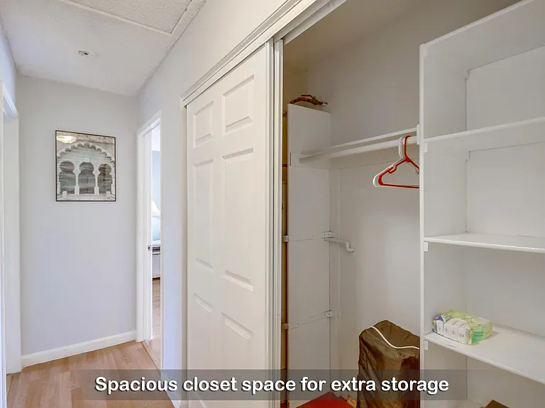 Spacious luggage closet for all your travel essentials and more.