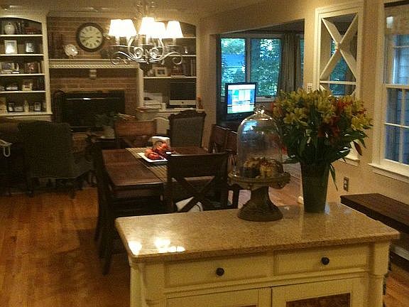 Kitchen view into Family room #1 & #2