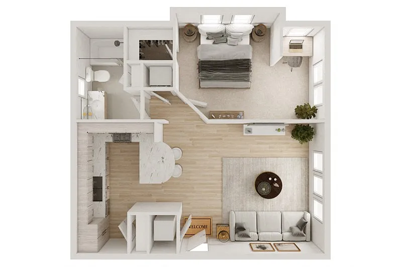 Floor plan A1B - Carriage House