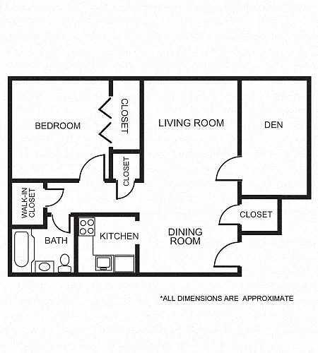 Floor plan 1A+Den Floor Plan