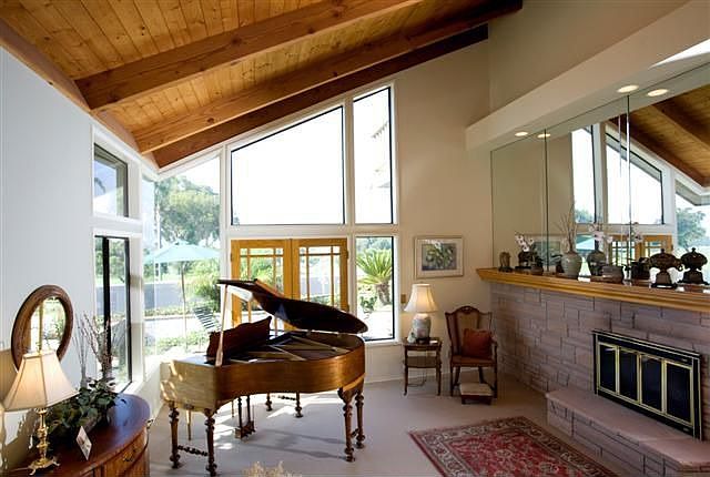 Gorgeous formal living room with fireplace
