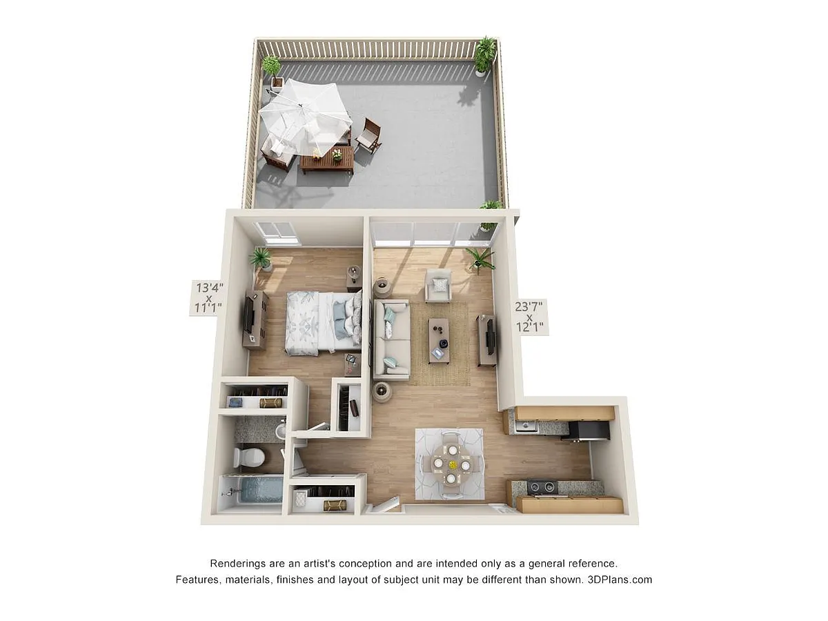 Floor plan 1X1 C