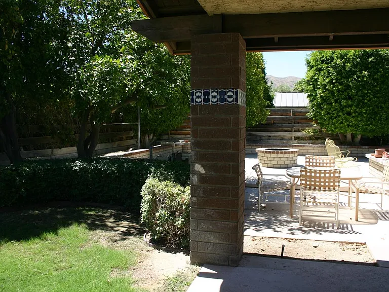 Backyard with Fire pit