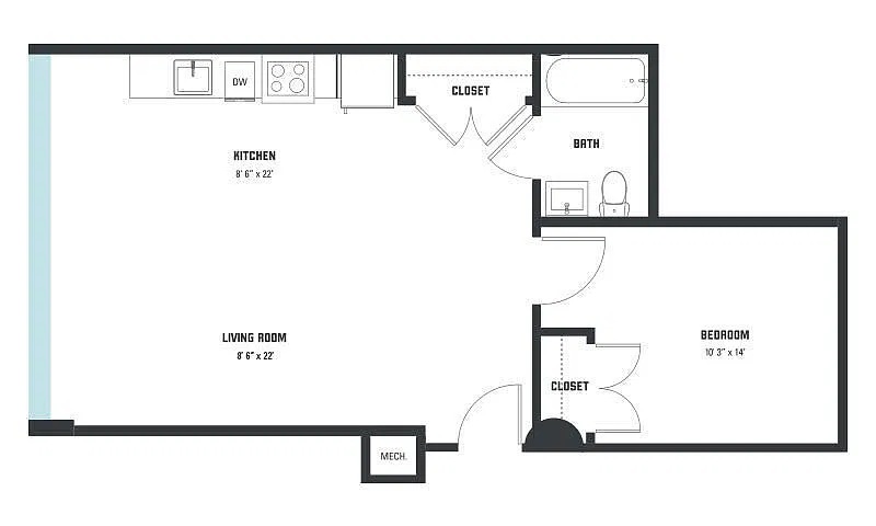 Floor plan A3 One Bedroom