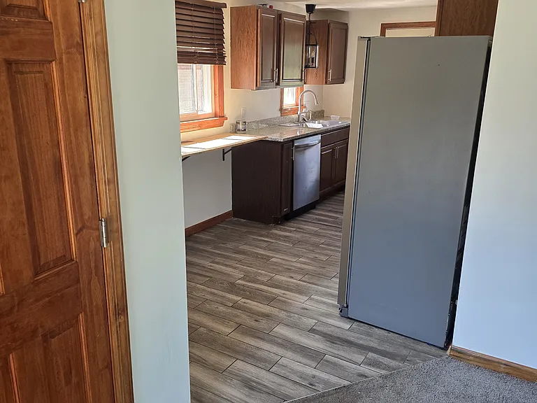 Kitchen off of living room